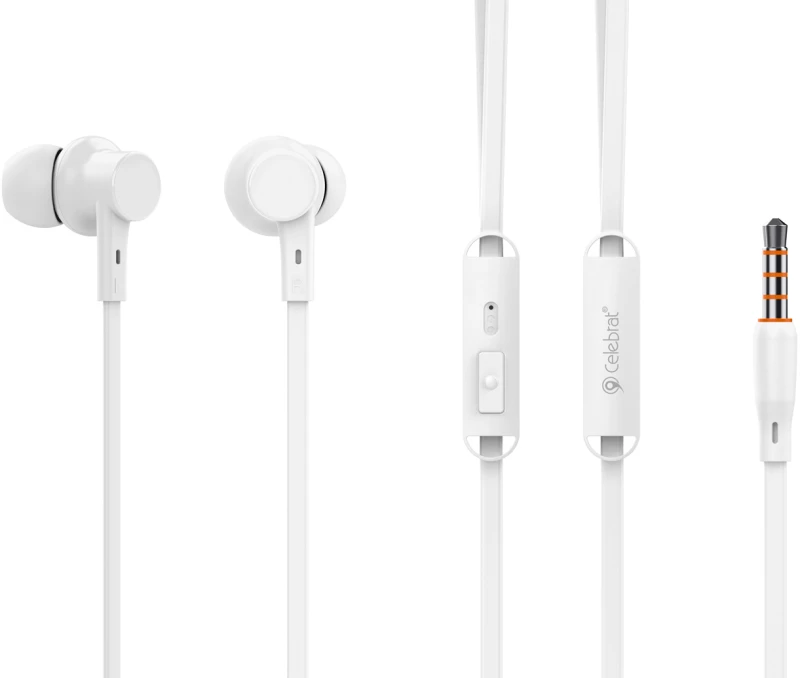 CELEBRAT earphones με μικρόφωνο G19  3.5mm  1.2m  λευκά