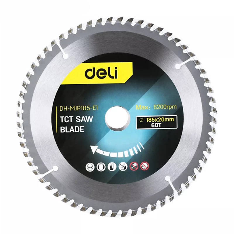 DELI δίσκος κοπής ξύλου DH-MJP185-E1  60 δόντια  185mm  8200rpm