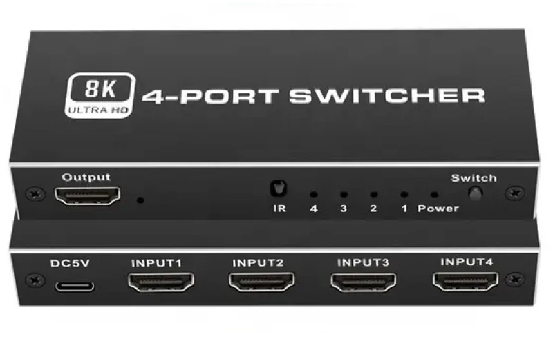 HDMI switch CAB-H149  4-in σε 1-out  4K/120Hz  8K/60Hz  μαύρο