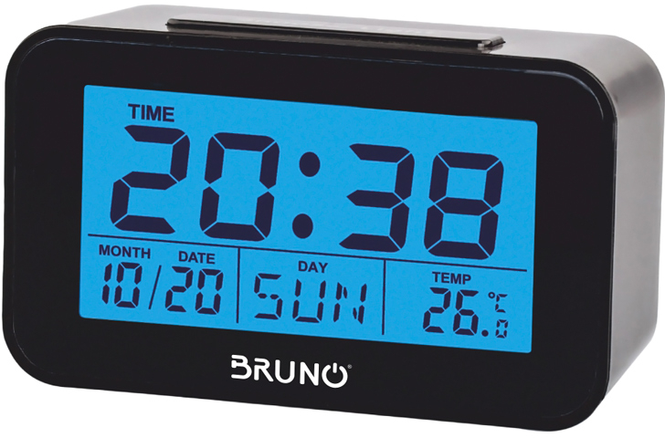 BRUNO ξυπνητήρι BRN-0130 με μέτρηση θερμοκρασίας  °C & °F  μαύρο