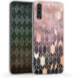 KW TPU Silicone Case Samsung Galaxy A70 - IMD Design Dark Pink/Rose Gold (48434.03)
