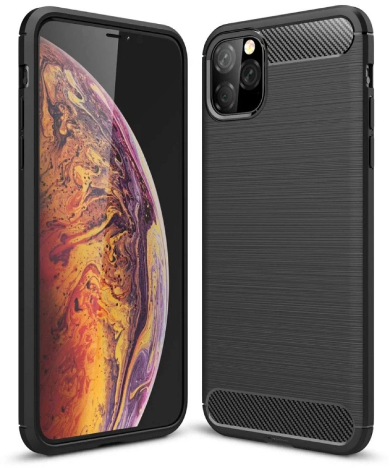 OEM Carbon Case Flexible Cover Case iPhone 11 Pro Max - Black
