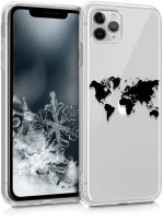 KW TPU Silicone Case iPhone 11 Pro Max - Design Travel - Black / Transparent (49794.01)