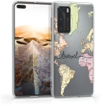 KW TPU Silicone Case Huawei P40 - Travel Black / Multicolor / Transparent (52162.01)