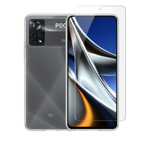 Vivid Set TPU Case + Tempered Glass Xiaomi Poco X4 Pro 5G Transparent