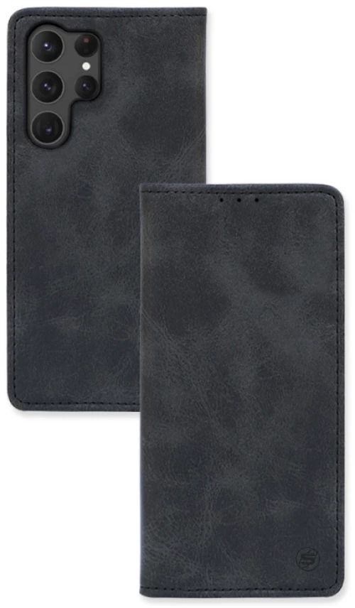 Sonique Vintage Magnet Book Samsung Galaxy S23 Ultra - Black