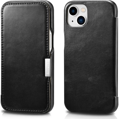 iCarer Vintage Series Side-Open Leather Wallet Case Apple iPhone 13 Mini - Black (RIX1305-BK)