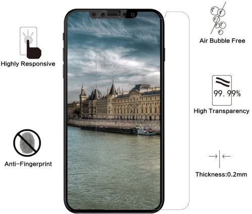 Apple iPhone X - Premium Quality Screen Protector, [0.26mm, 2.5D] [Bubble-Free] [9H Hardness] [Easy Installation] [HD Clear] Tempered Glass Screen Protector