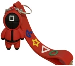 Μπρελόκ κλειδιών Squid Game σιλικόνης 3D με λουράκι Τετράγωνο (oem)