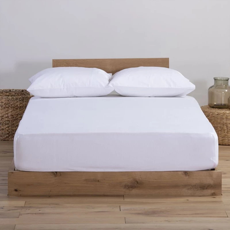 ΣΕΝΤΟΝΙ KING SIZE ΜΕ ΛΑΣΤΙΧΟ (JERSEY WHITE) - NEF NEF JERSEY WHITE / 100% ΒΑΜΒΑΚΙ