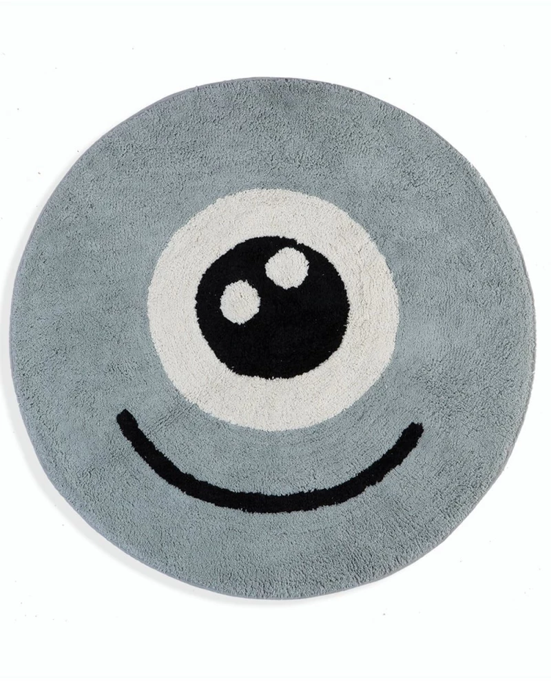 ΧΑΛΙ MONSTERMANIA 100x100 (ΣΤΡΟΓΓΥΛΟ) (GREY) - NEF NEF MONSTERMANIA GREY / 100% ΒΑΜΒΑΚΙ