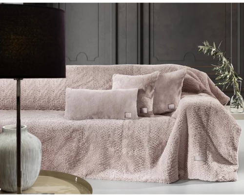 ΡΙΧΤΑΡΙ ΤΡΙΘΕΣΙΟ ΣΕΤ 2ΤΕΜ (ΡΙΧΤΑΡΙ+ΜΑΞΙΛΑΡΟΘΗΚΗ) (CRUSTY OLD PINK) - GUY LAROCHE CRUSTY OLD PINK / 100% ΠΟΛΥΕΣΤΕΡ