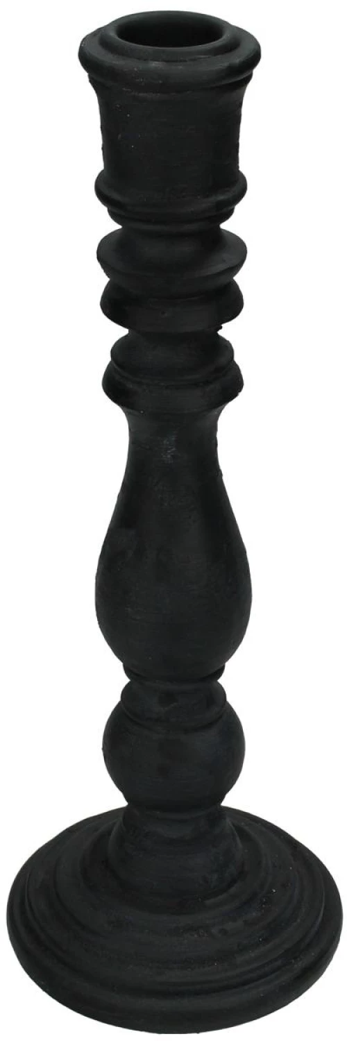 Κηροπήγιο Μαύρο Polyresin 8.5x8.5x24cm