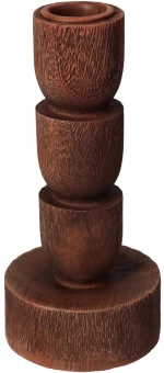 Κηροπήγιο Καφέ Polyresin 7x7x15cm