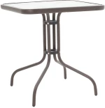 Τραπέζι Watson pakoworld μέταλλο καφέ-γυαλί 70x70x70εκ