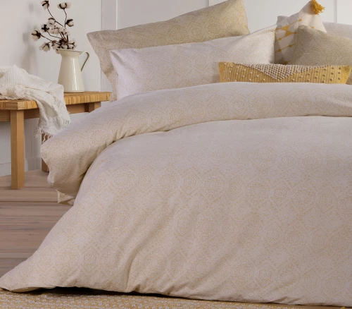 NEF-NEF ΣΕΝΤΟΝΙ ΒΑΜΒ. CLOVER ΣΕΤ ΔΙΠΛΟ 2X(200Χ270)-2Χ(52Χ72) YELLOW 100% ΒΑΜΒΑΚΙ