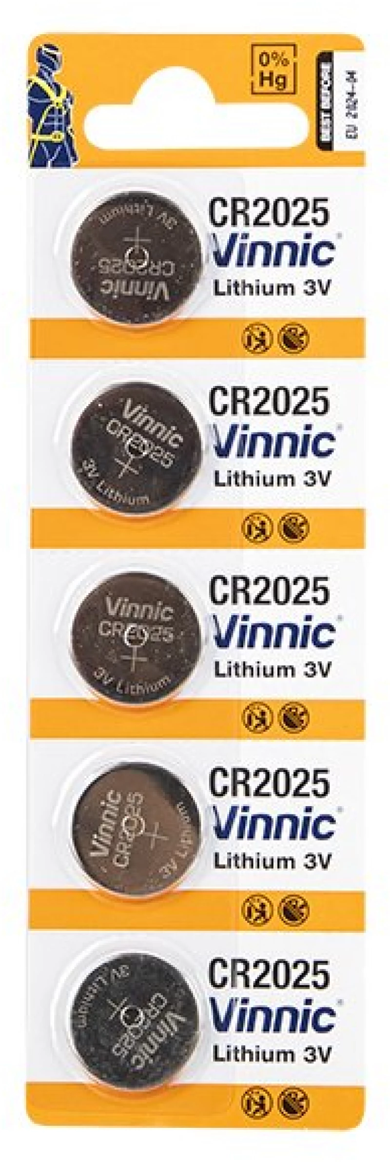 Vinnic Μπαταρίες λιθίου 3V CR2025 VINNIC (5 τμχ) DM-8779