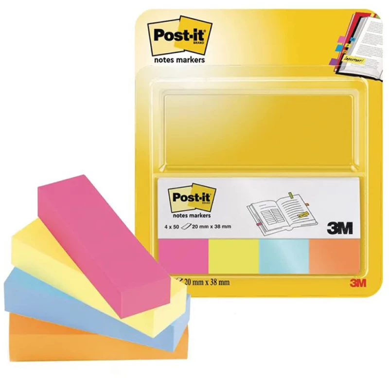 Σελιδοδείκτες 3M Post-It 12,7 x 44,4 mm (Σετ 4 Χρωμάτων) (670-4-POP) (MMM670-4-POP)