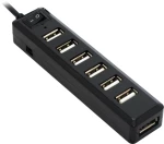 USB hub No Brand, USB 2.0, 7 θύρες, μαύρο - 12057