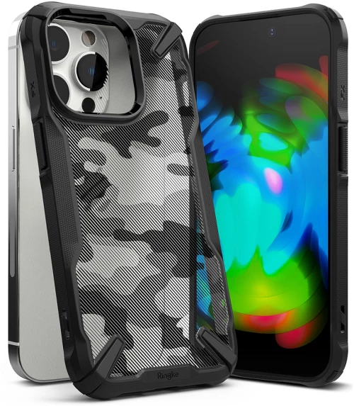 Ringke Husa pentru iPhone 14 Pro - Ringke Fusion X Design - Camo Black 8809881262871