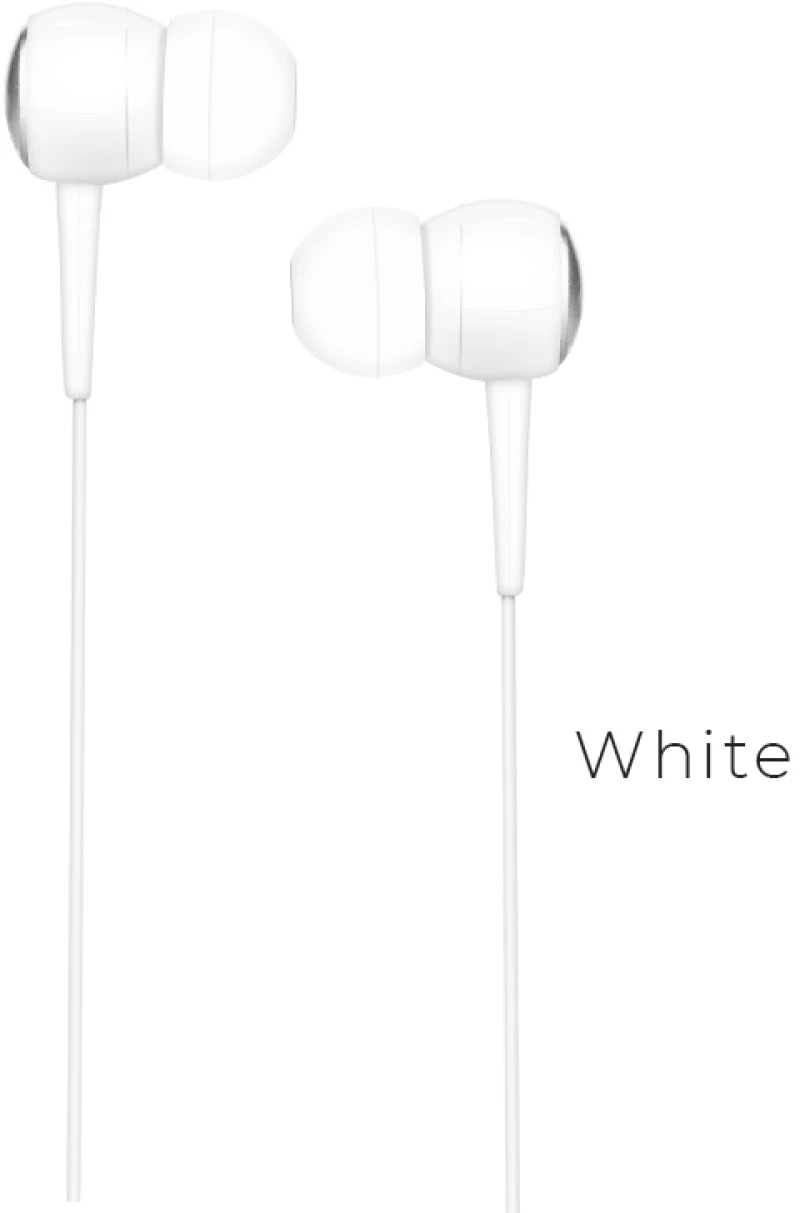 HOCO - M19 STEREO WIRED EARPHONES HANDS FREE WHITE HOC-M19-W 50629
