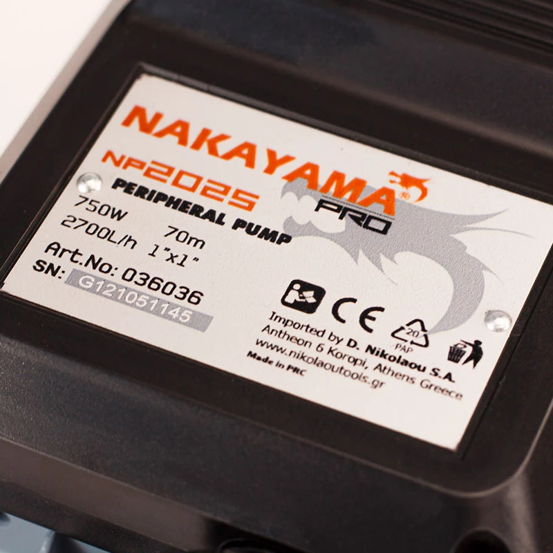 Nakayama pro Np2025 Αντλια Περιφερειακη 750w 036036
