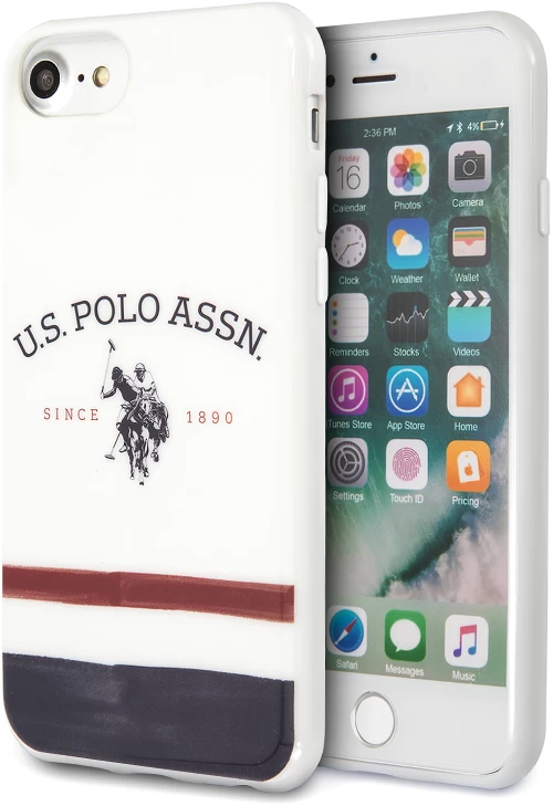 Silicone Case U.S. Polo Tricolore for Apple iPhone 8 / SE (2020) White USHCI8PCSTRB (EU Blister) 297912 3700740475881