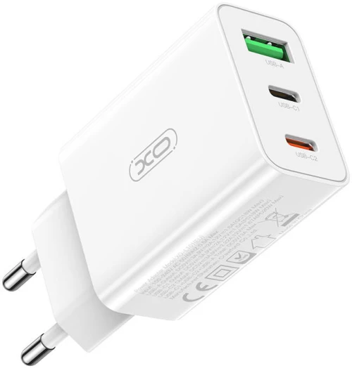 XO Wall charger XO L101, USB + 2x USB-C, PD 20W (white) 040639
