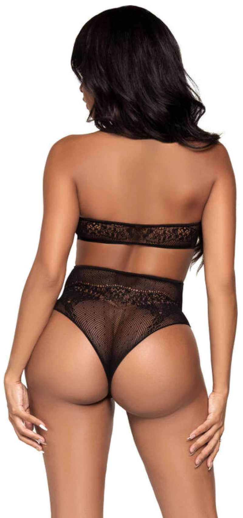 LEG AVENUE TWO PIECES SET HALTER CROP TOP & THONG PANTY PANTY ONE SIZE