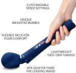 FUN FACTORY - VIM SILICONE RECHARGEABLE VIBRATING WEIGHTED RUMBLE WAND MIDNIGHT BLUE