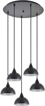 SE21-BL-B10-5BL-MS3 ADEPT PENDANT Black Metal Shade + HOMELIGHTING 77-9058