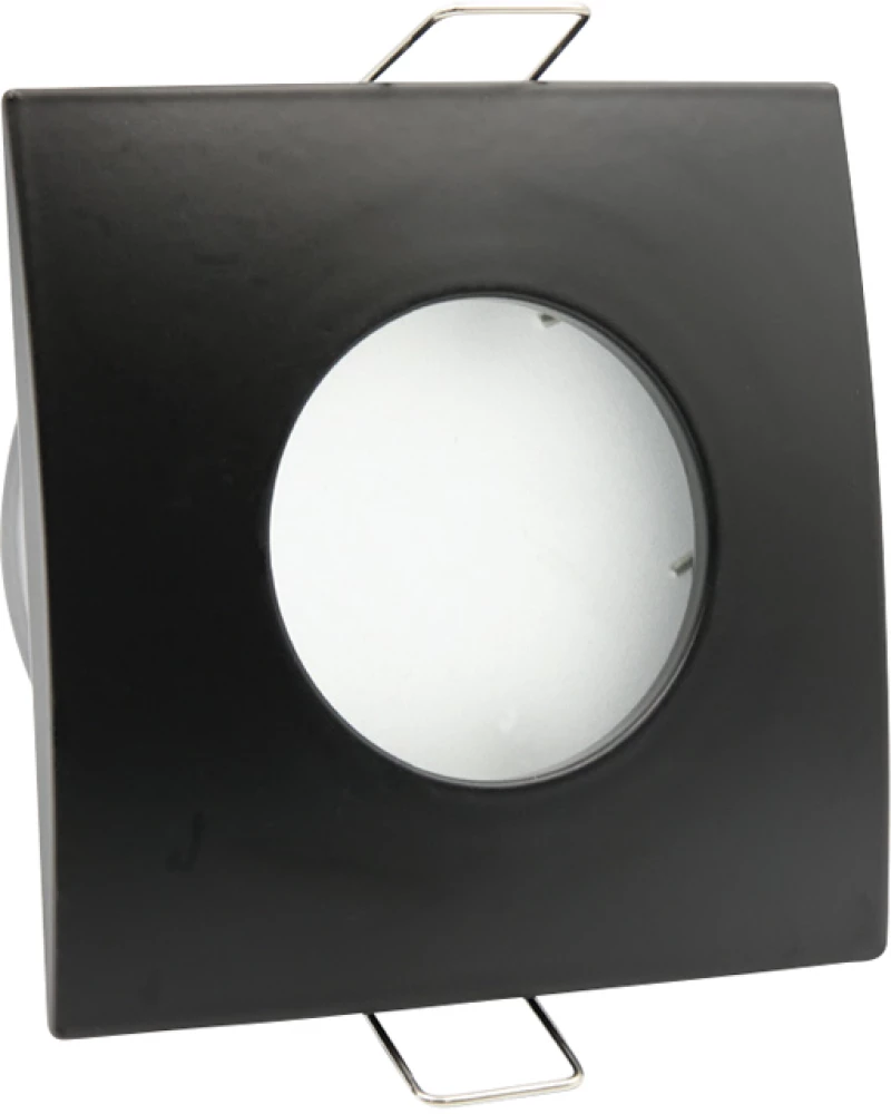 InLight Χωνευτό σποτ από μαύρο μέταλλο 1XGU10 IP44 D:8cm Χ0009-BL