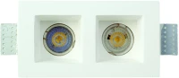 InLight Χωνευτό σποτ λευκό από γύψο 2XGU10 IP44 D:21,5cm Χ0007