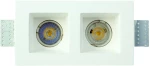 InLight Χωνευτό σποτ λευκό από γύψο 2XGU10 IP44 D:21,5cm Χ0007