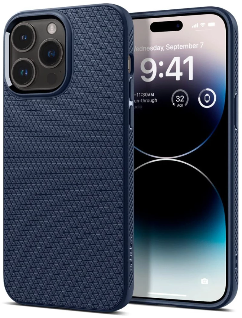 Spigen Husa pentru iPhone 14 Pro Max - Spigen Liquid Air - Navy Blue 8809811863451