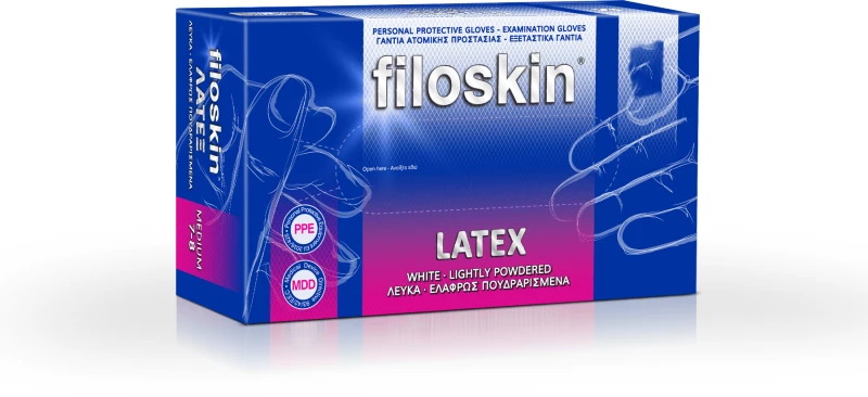 Filoskin Γάντια Λάτεξ Λευκά Με Πούδρα 100 Τεμάχια