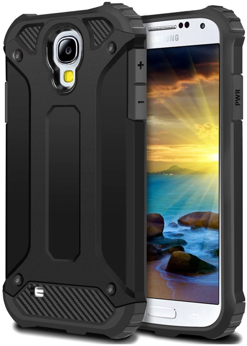 Techsuit Husa pentru Samsung Galaxy S4 i9500 - Techsuit Hybrid Armor - Black 5949419060692