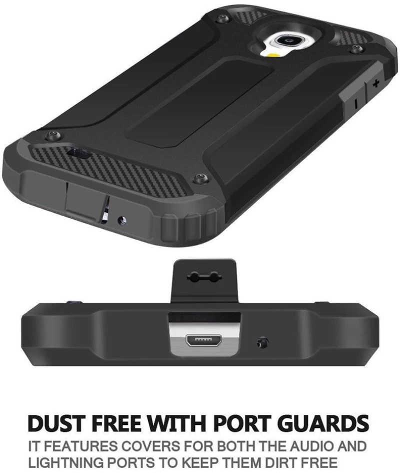 Techsuit Husa pentru Samsung Galaxy S4 i9500 - Techsuit Hybrid Armor - Black 5949419060692