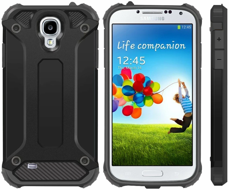 Techsuit Husa pentru Samsung Galaxy S4 i9500 - Techsuit Hybrid Armor - Black 5949419060692