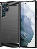 Techsuit Husa pentru Samsung Galaxy S22 Ultra 5G - Techsuit Carbon Silicone - Black 5949419027824