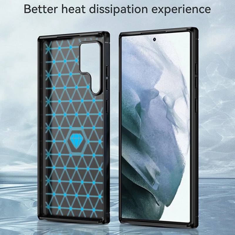 Techsuit Husa pentru Samsung Galaxy S22 Ultra 5G - Techsuit Carbon Silicone - Black 5949419027824