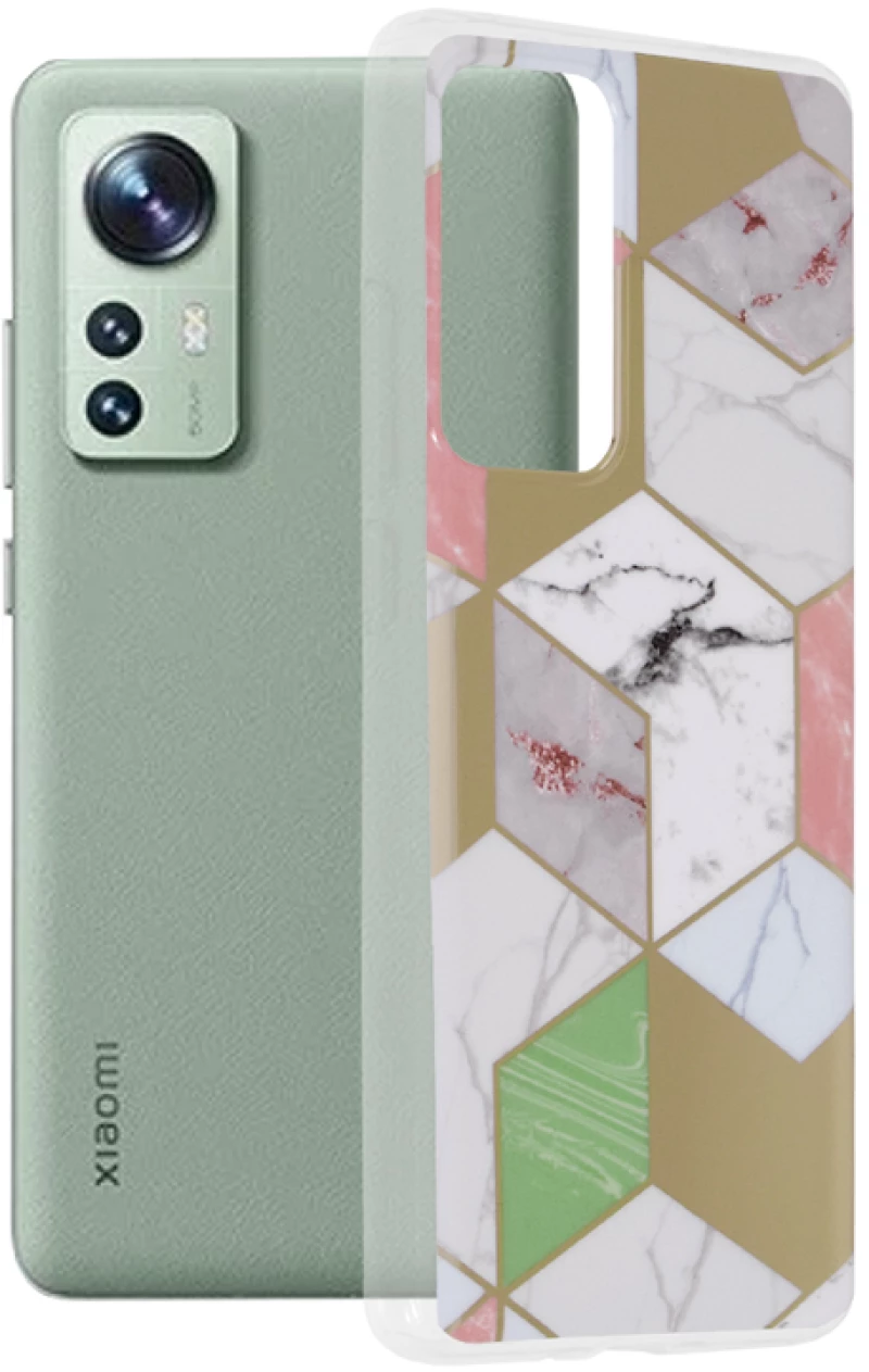 Techsuit Husa pentru Xiaomi 12 / 12X - Techsuit Marble Series - Purple Hex 5949419022232