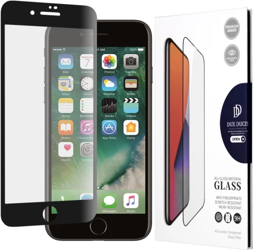 Dux Ducis Folie pentru iPhone 7 / 8 / SE 2, SE 2020 / SE 3, SE 2022 - Dux Ducis Tempered Glass - Black 6934913072738