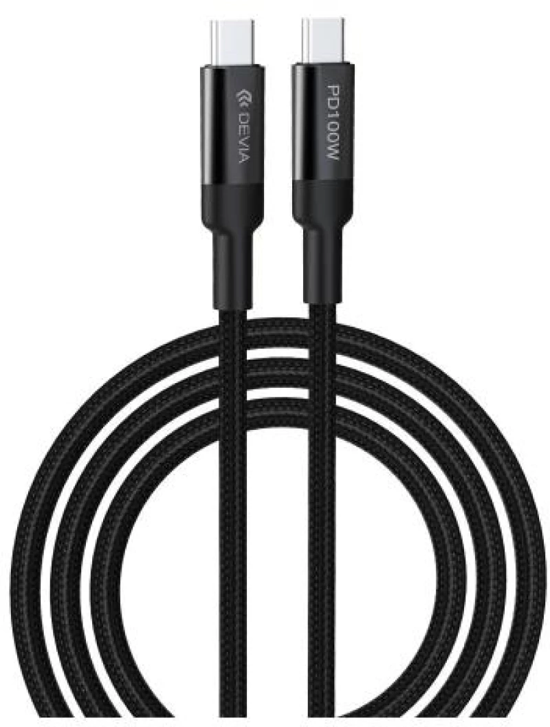 Καλώδιο Σύνδεσης USB 2.0 Devia EC309 Braided USB C σε USB C PD 100W 1.5m Extreme Speed Μαύρο 6938595354212