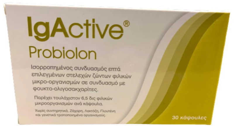 Συμπλήρωμα με Προβιοτικά και Πρεβιοτικά IgActive Probiolon 30 κάψουλες