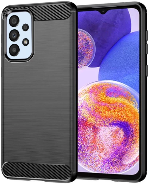 Techsuit Husa pentru Samsung Galaxy A23 4G / A23 5G - Techsuit Carbon Silicone - Black 5949419015029