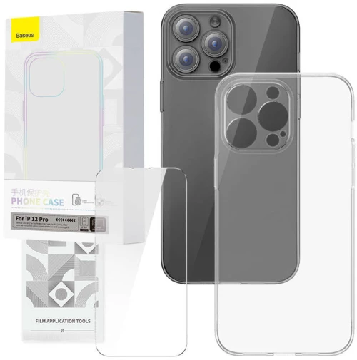Baseus Transparent Case and Tempered Glass set Baseus Corning for iPhone 12 Pro 048651 έως και 12 άτοκες δόσεις