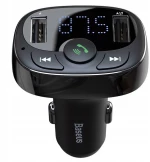Baseus Incarcator Auto cu Modulator FM 2xUSB, 3.4A - Baseus T Typed S-09A (CCMT000001) - Black 6932172626976