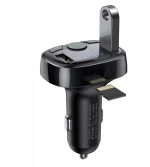 Baseus Incarcator Auto cu Modulator FM 2xUSB, 3.4A - Baseus T Typed S-09A (CCMT000001) - Black 6932172626976