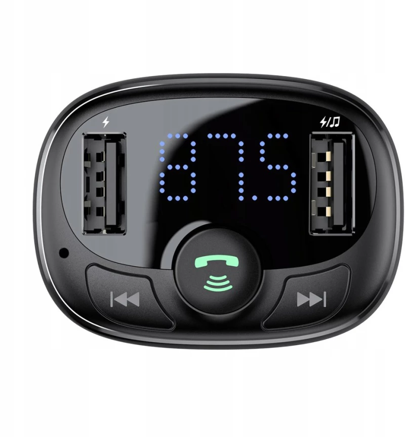 Baseus Incarcator Auto cu Modulator FM 2xUSB, 3.4A - Baseus T Typed S-09A (CCMT000001) - Black 6932172626976